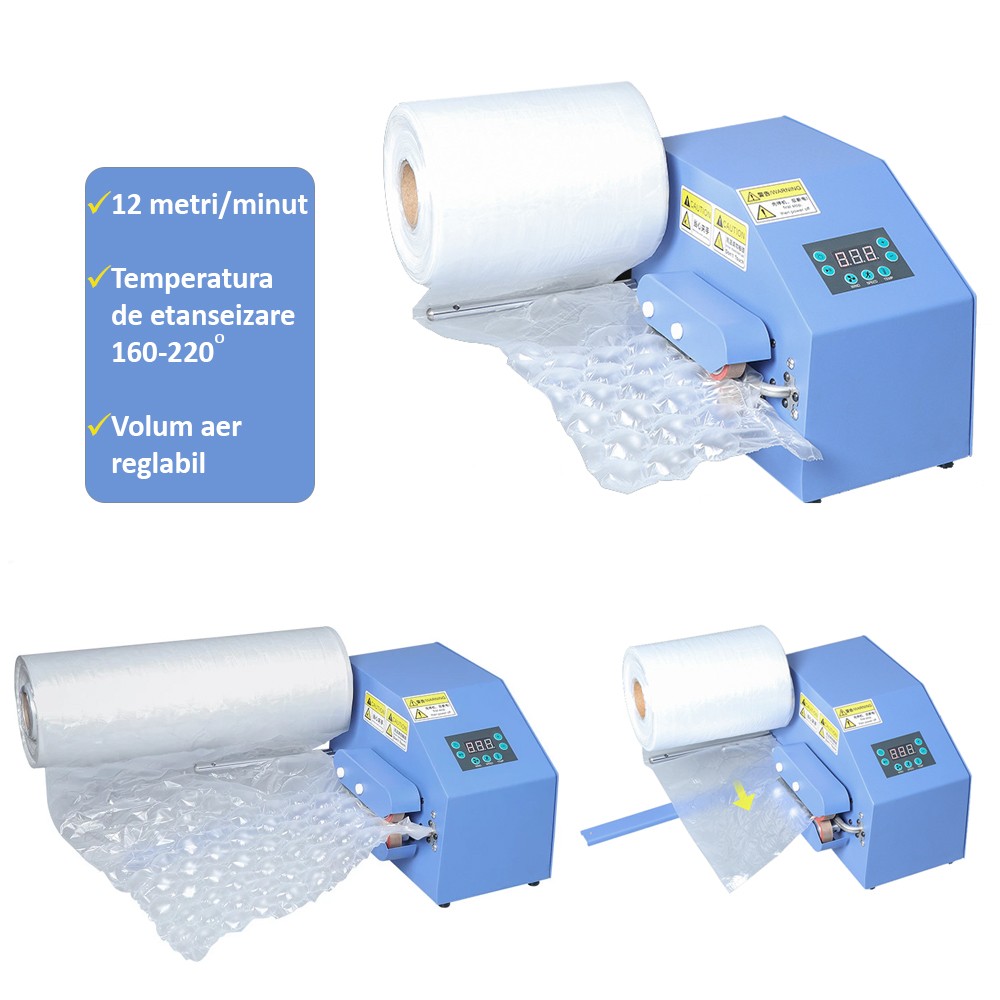 Masina care produce folie bule de aer, 12 metri/minut, 200W, viteza si aer reglabile - imagine 9
